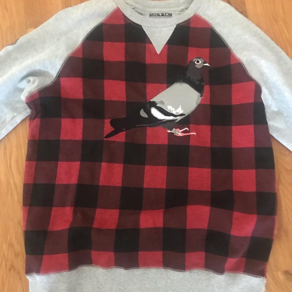 STAPLE “Pigeon 💩“ Sweater LumberJack Print UNISEX